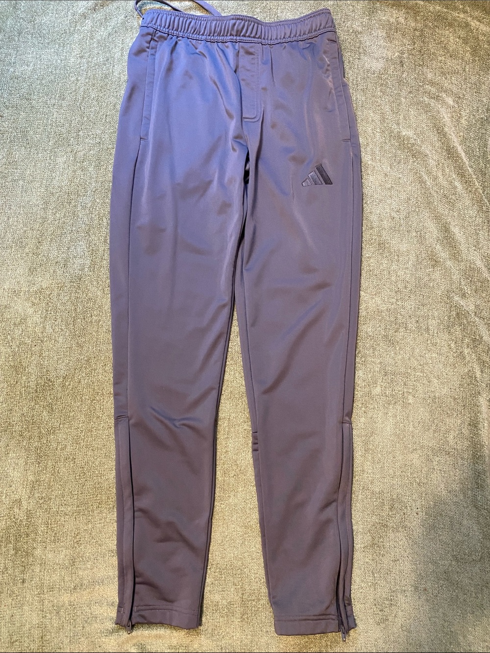 Adidas Gray Athletic Joggers with Zipper Ankles and pockets